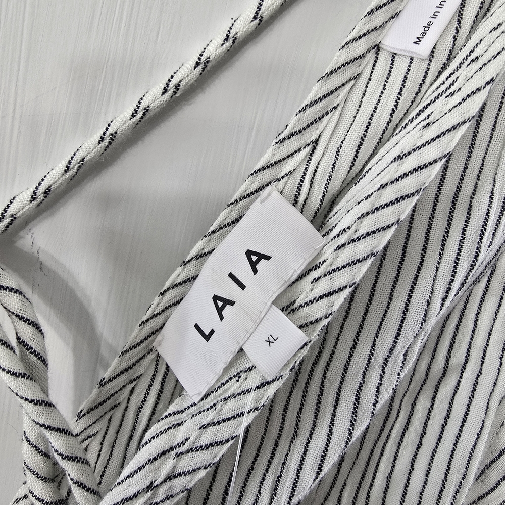 Anthropologie Laia Striped Romper Embroidered Playsuit Shorts Jumpsuit NWT Sz XL - Picture 11 of 15